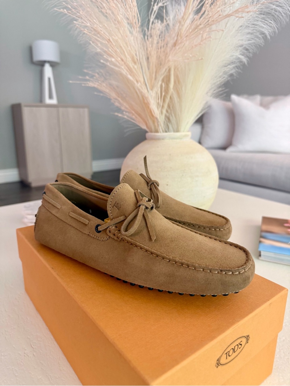 Tod's Men’s Suede Loafers in Tan